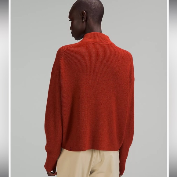 Lululemon Merino Wool-Blend Ribbed Turtleneck Sweater in Cayenne - Picture 6 of 7